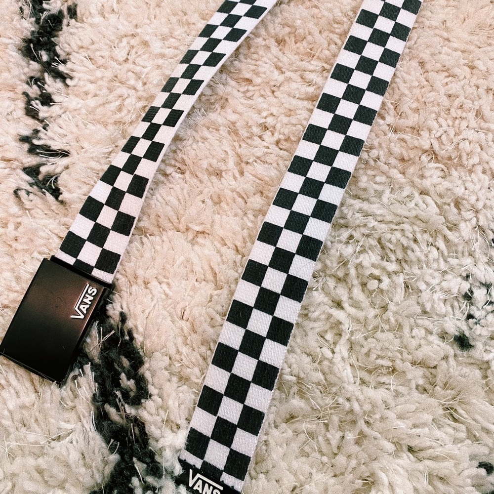 vans checkered belt